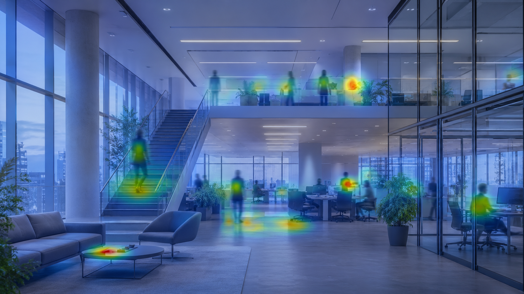 Multi-level building movement heatmap